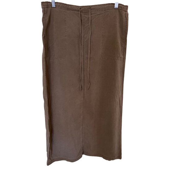 Valerie Stevens Womens Brown Tencel Midi Skirt M Boho Lagenlook - Picture 1 of 9